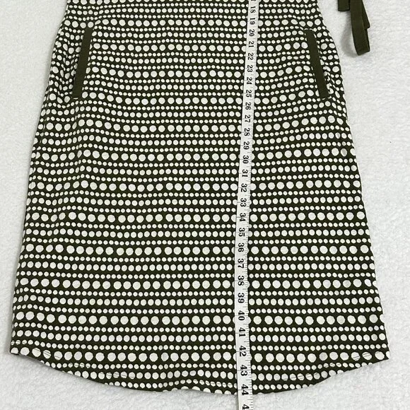 Boden Women's Sleeveless Midi Shirt Dress Pockets Tie Belt Size 10L Olive White - Picture 6 of 9